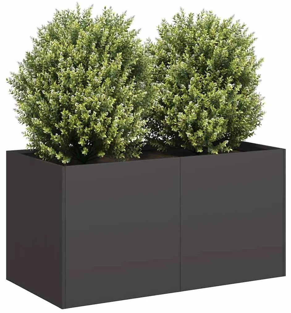 vidaXL Vaso floreira 80x40x40 cm aço laminado a frio preto