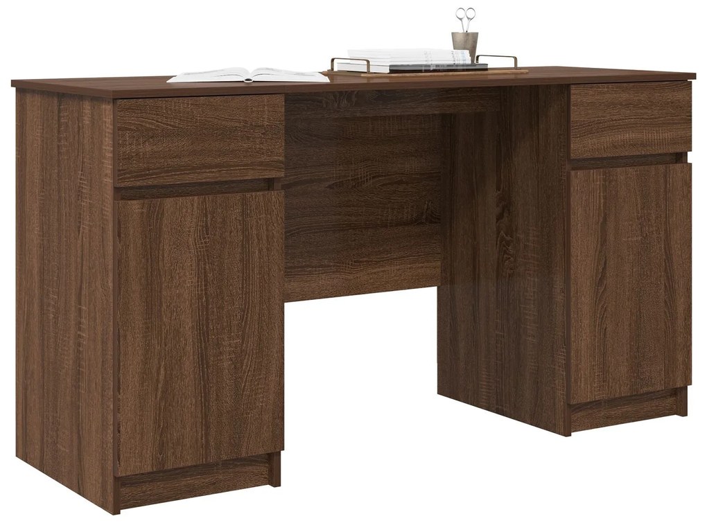 Mesa vidaXL Castanho Carvalho 140x49x76 cm em Madeira Estruturada