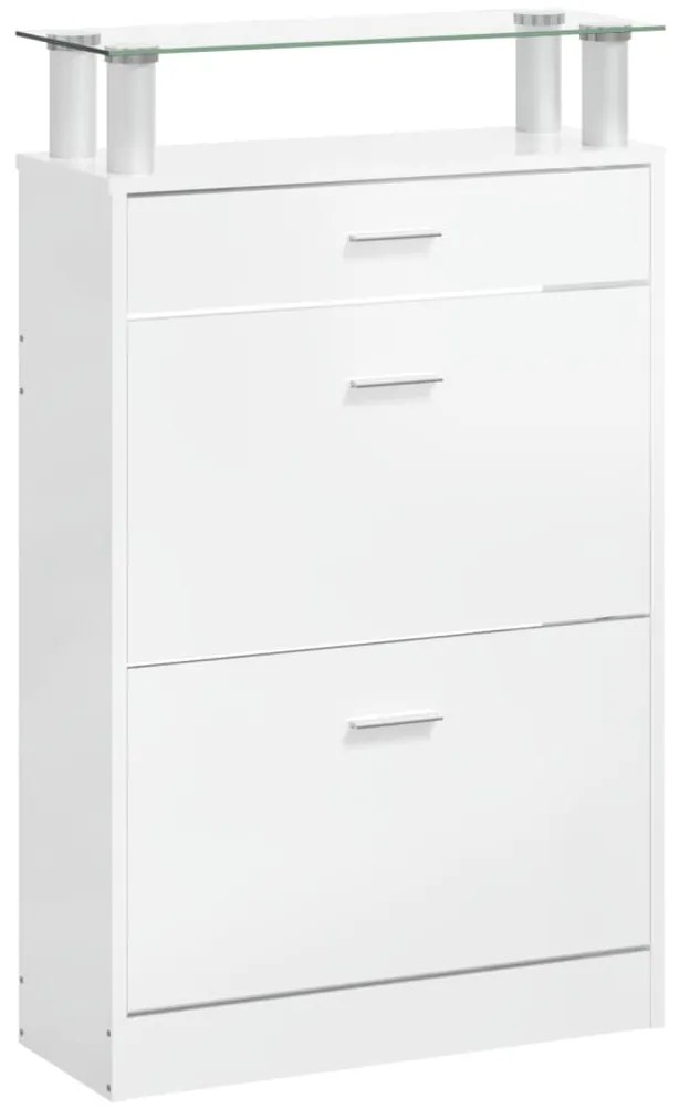 Sapateira 63x24x104 cm derivados de madeira branco brilhante
