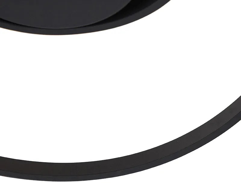 Candeeiro de teto design preto com LED regulável em 3 níveis - Krula Design