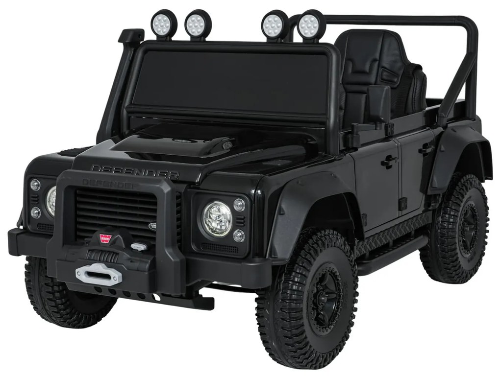 Jipe elétrico para Crianças 24V Land Rover Defender 110 SVX Concept Rodas Espuma EVA, Assento couro ecológico Preto