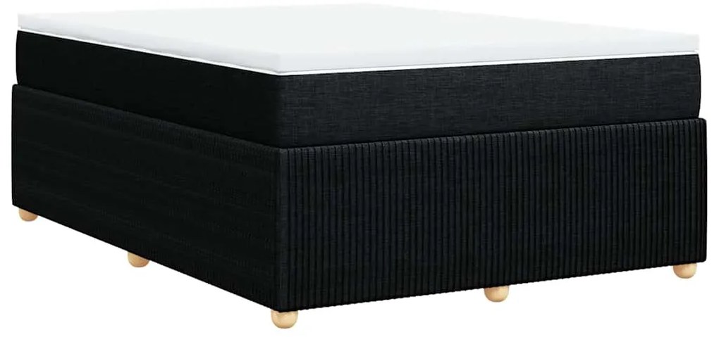 Cama com molas/colchão 140x200 cm tecido preto