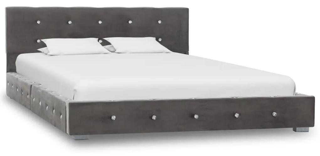 280388 vidaXL Estrutura de cama 120x200 cm veludo cinzento