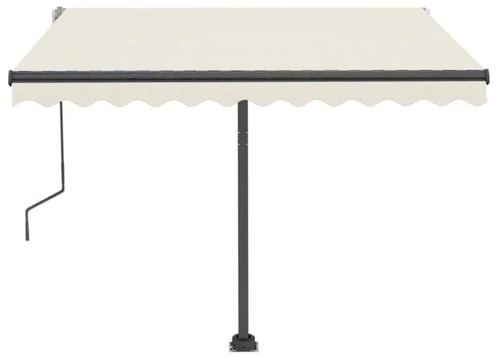 Toldo retrátil manual com LED 300x250 cm cor creme