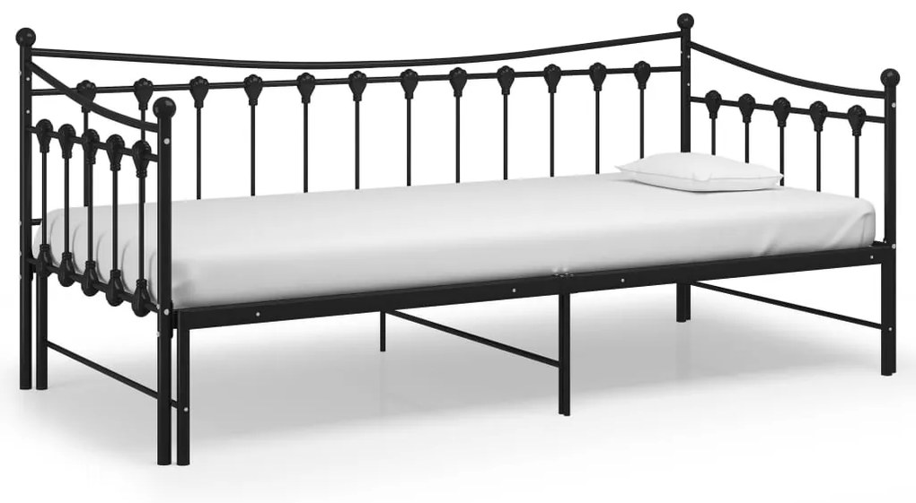 Estrutura sofá-cama de puxar 90x200 cm metal preto