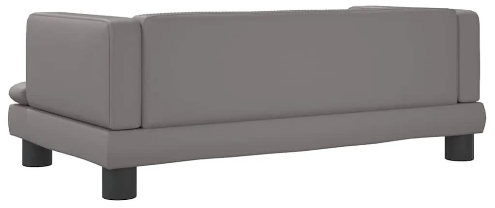 Cama para cães 80x45x30 cm couro artificial cinzento