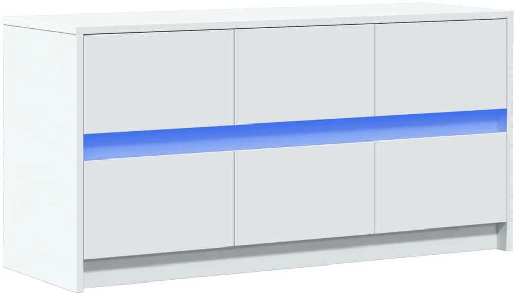 Móvel de TV com luzes LED derivados de madeira branco