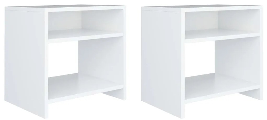 800010 vidaXL Mesas-de-cabeceira 2 pcs 40x30x40 cm aglomerado branco