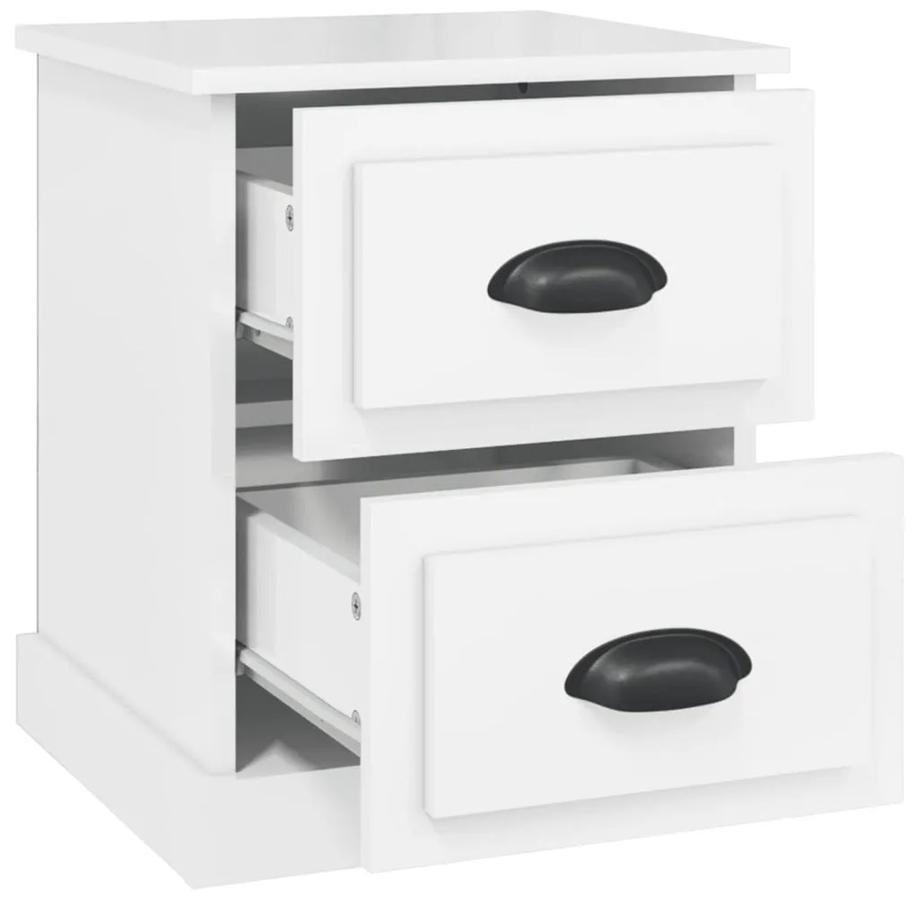 Mesa cabeceira 39x39x47,5cm derivados madeira branco brilhante