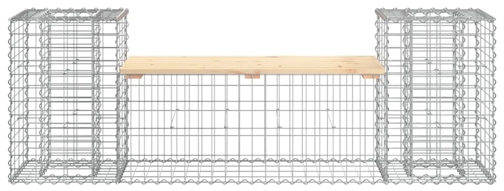 Banco de jardim c/ design gabião 183x41x60,5 cm pinho maciço