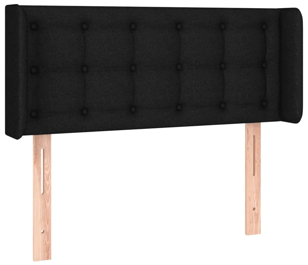 Cabeceira de cama c/ luzes LED tecido 93x16x78/88 cm preto