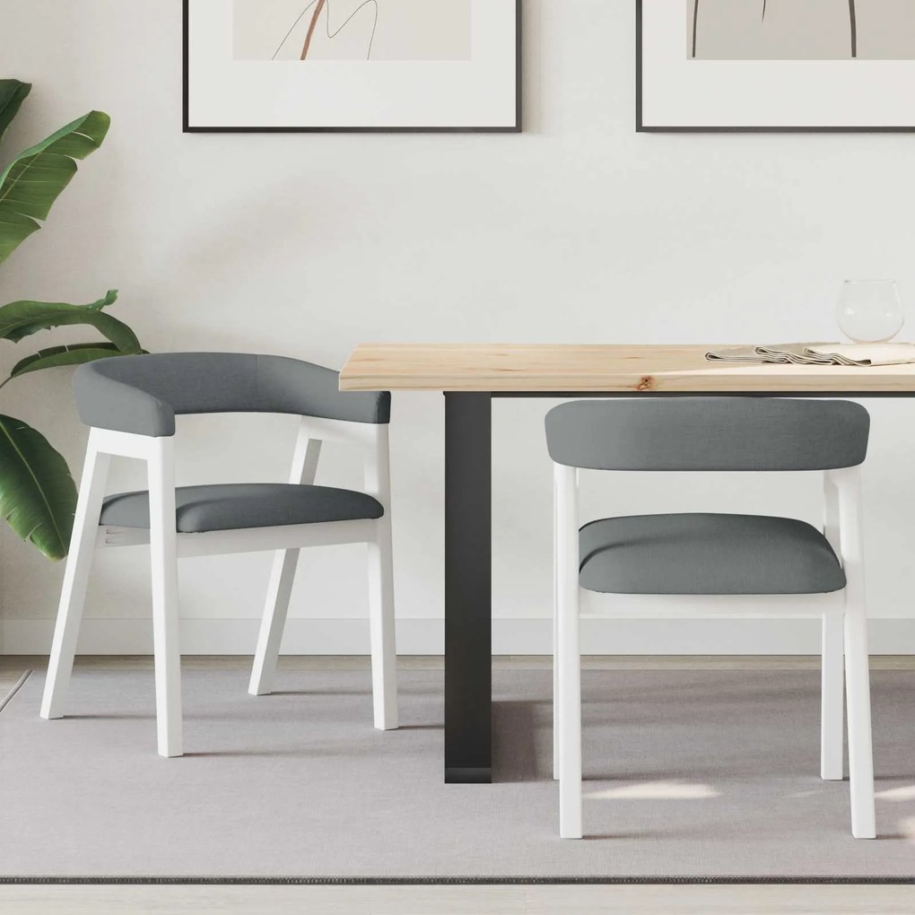 vidaXL Cadeiras de Jantar 2 pcs Branco 54 x 57 x 73 cm