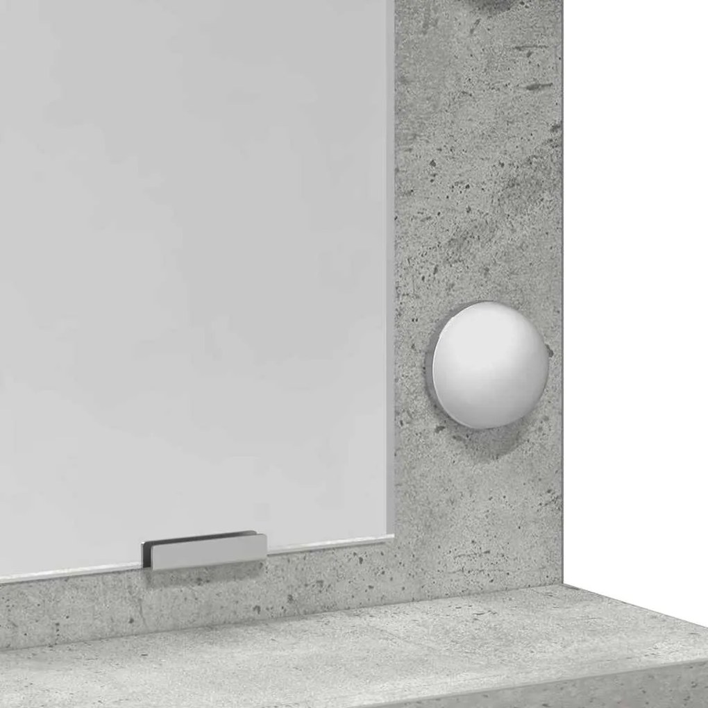 Mesa de Maquilhagem vidaXL com Luzes LED Cinza Concreto 50x41x135 cm