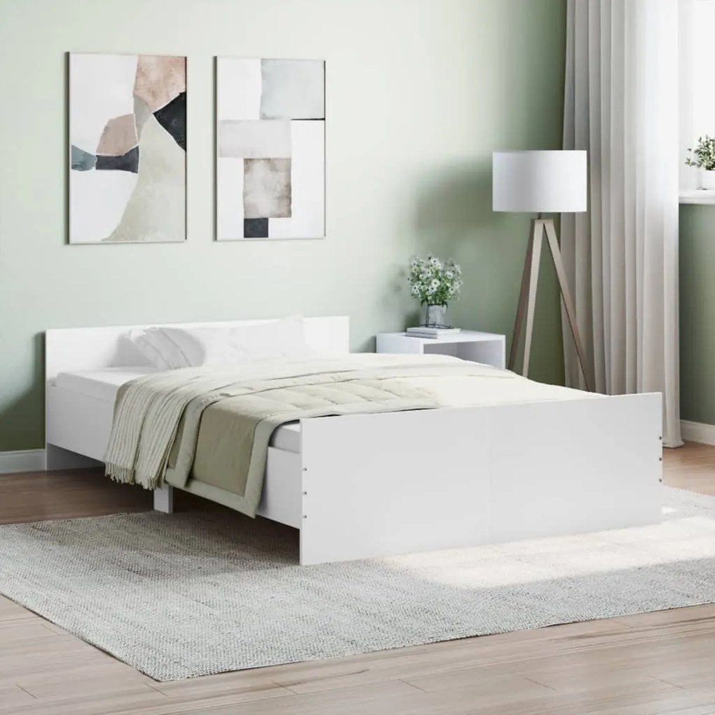 vidaXL Estrutura cama c/ painéis de cabeceira e pés 120x200 cm branco