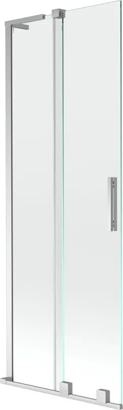 Mexen Velar L resguardo de banho de correr de 2 painéis 70 x 150 cm, transparente, cromado - 896-070-003-01-01