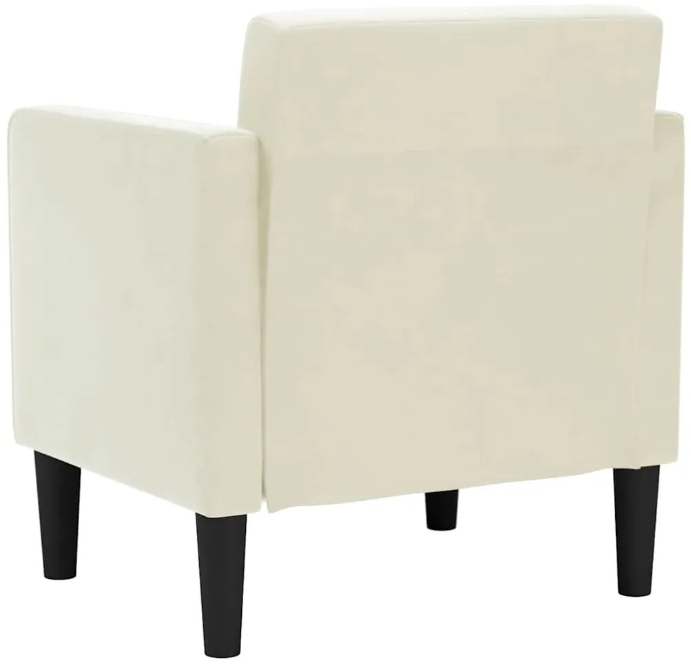 Poltrona com apoio de braços 53 cm veludo creme