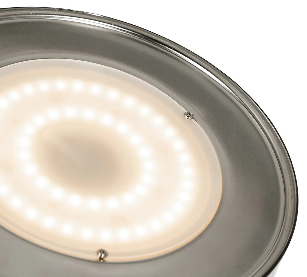 Candeeiro de pé preto com LED e dimmer com luz de leitura - Kelso Retro