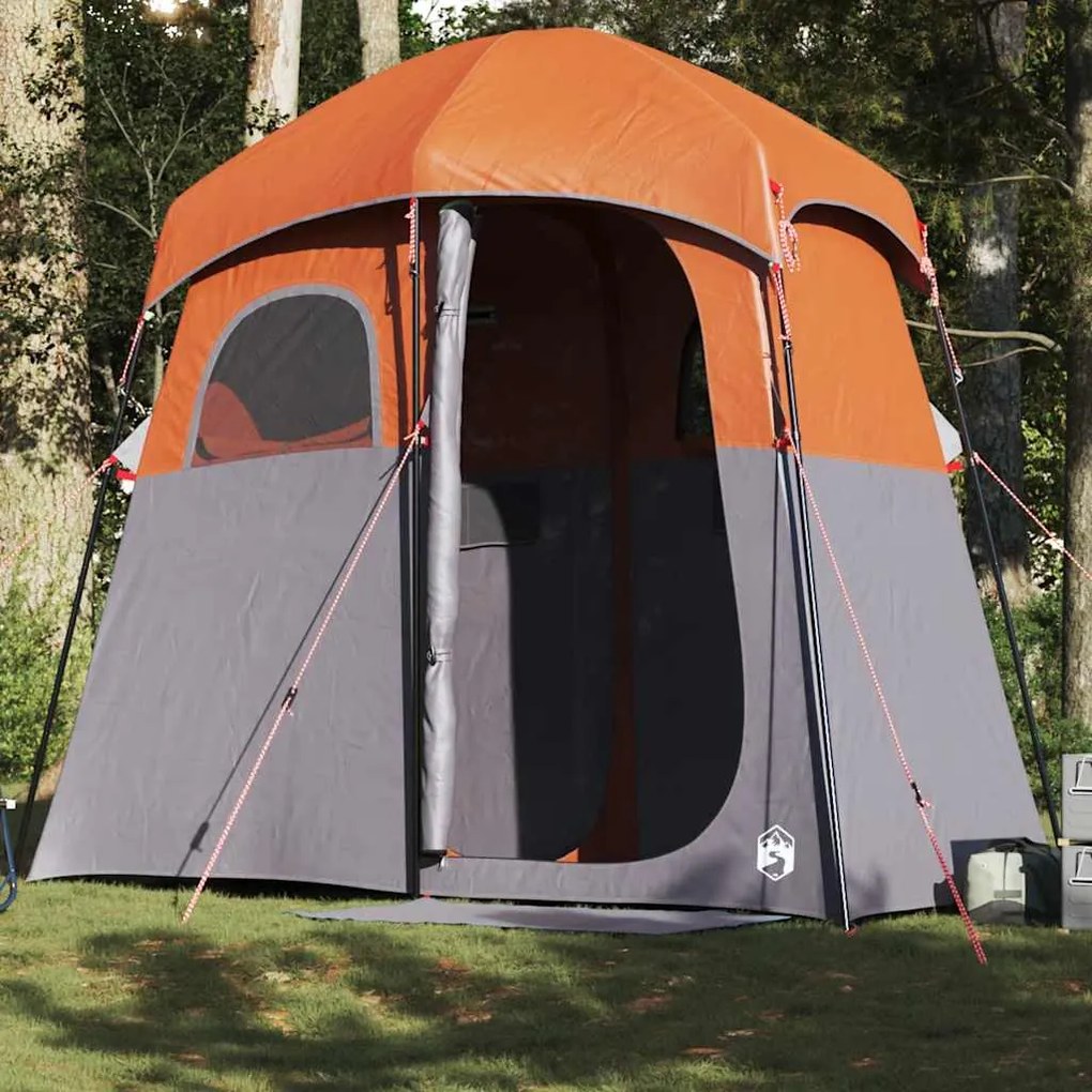Tenda para duche para 2pessoas tecido impermeável cinza/laranja