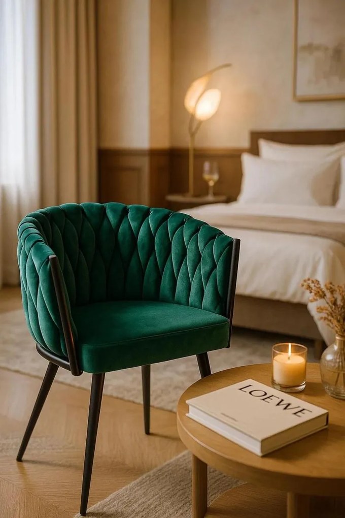 Cadeira Widny Black Veludo - Verde