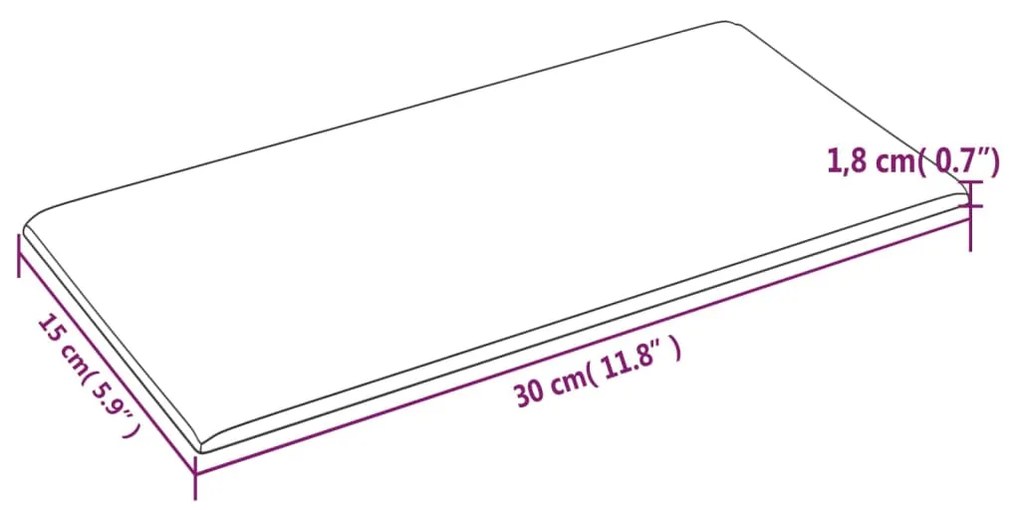 Painel de parede 12 pcs 30x15 cm veludo 0,54 m² cinza-claro