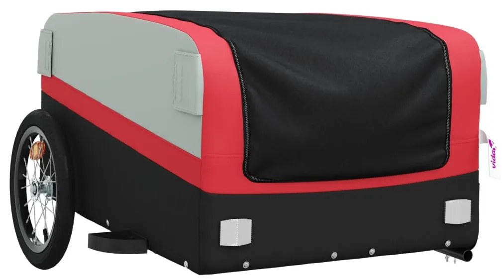 Reboque para bicicleta 45 kg ferro preto e vermelho