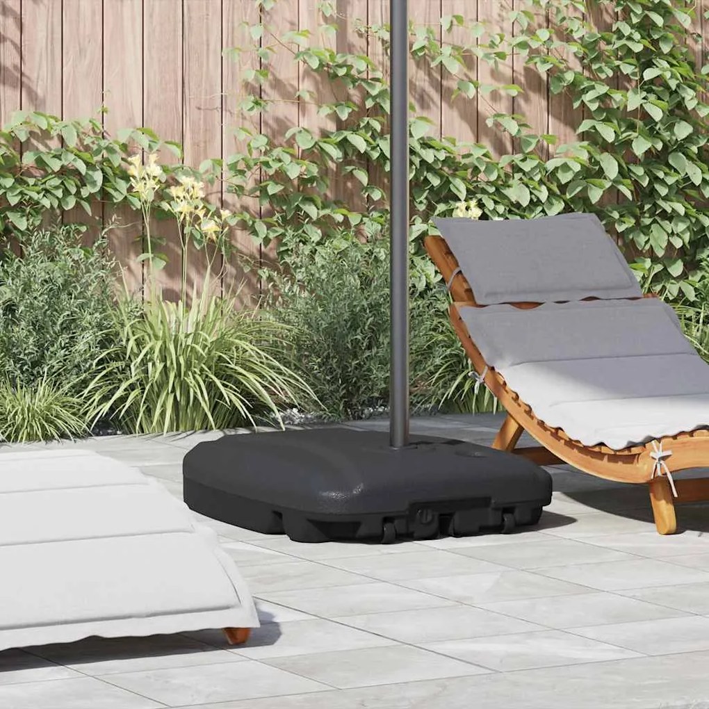 vidaXL Suporte para guarda-sol de exterior preto