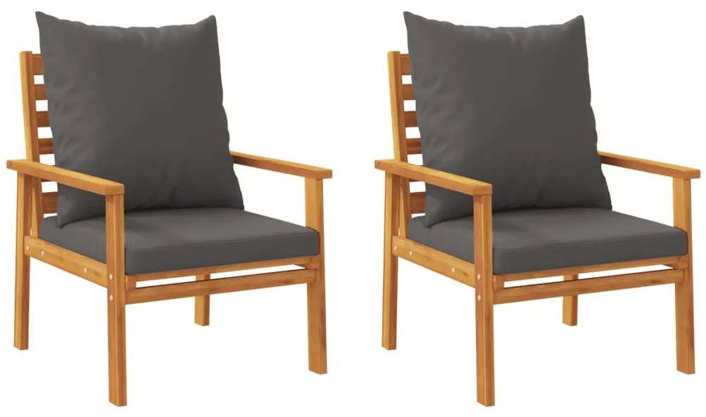 3 pcs conjunto lounge de jardim c/ almofadões acácia maciça