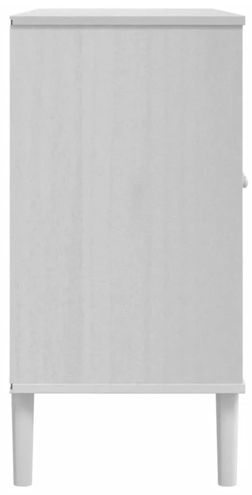 Aparador SENJA aspeto de vime 112x40x80 cm pinho maciço branco