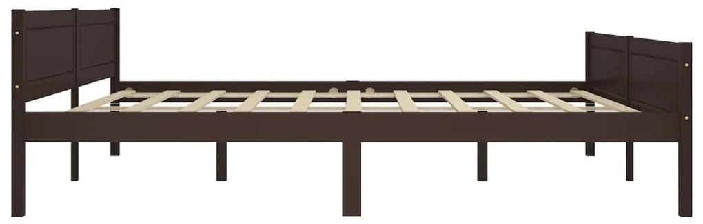 Estrutura de cama 200x200 cm pinho maciço castanho-escuro