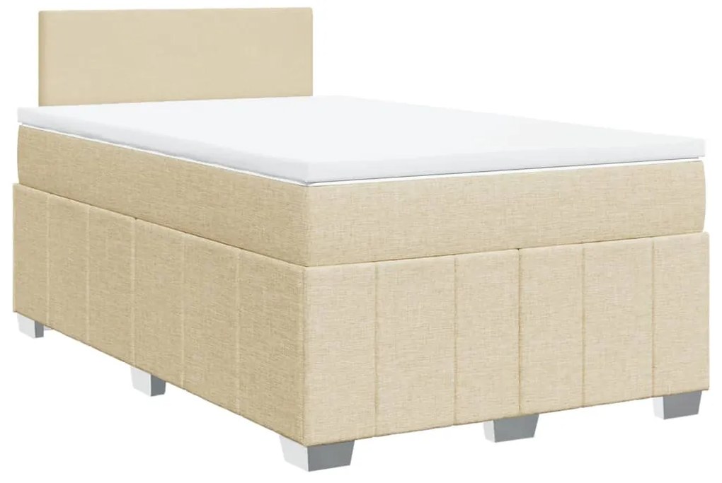 Cama boxspring com colchão 120x190 cm tecido cor creme