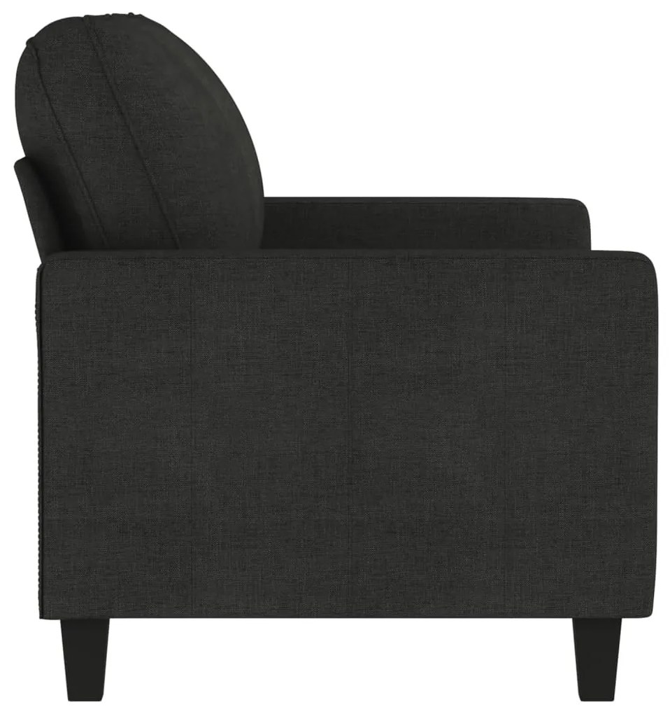 Sofá de 2 lugares tecido 120 cm preto