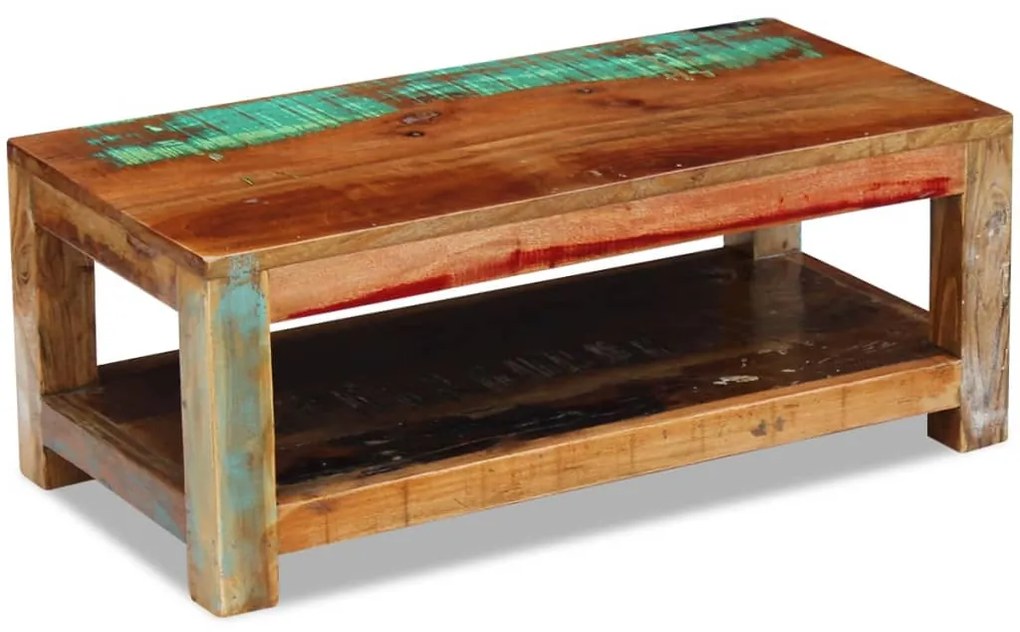 vidaXL Mesa de centro 90x45x35 cm madeira reciclada maciça