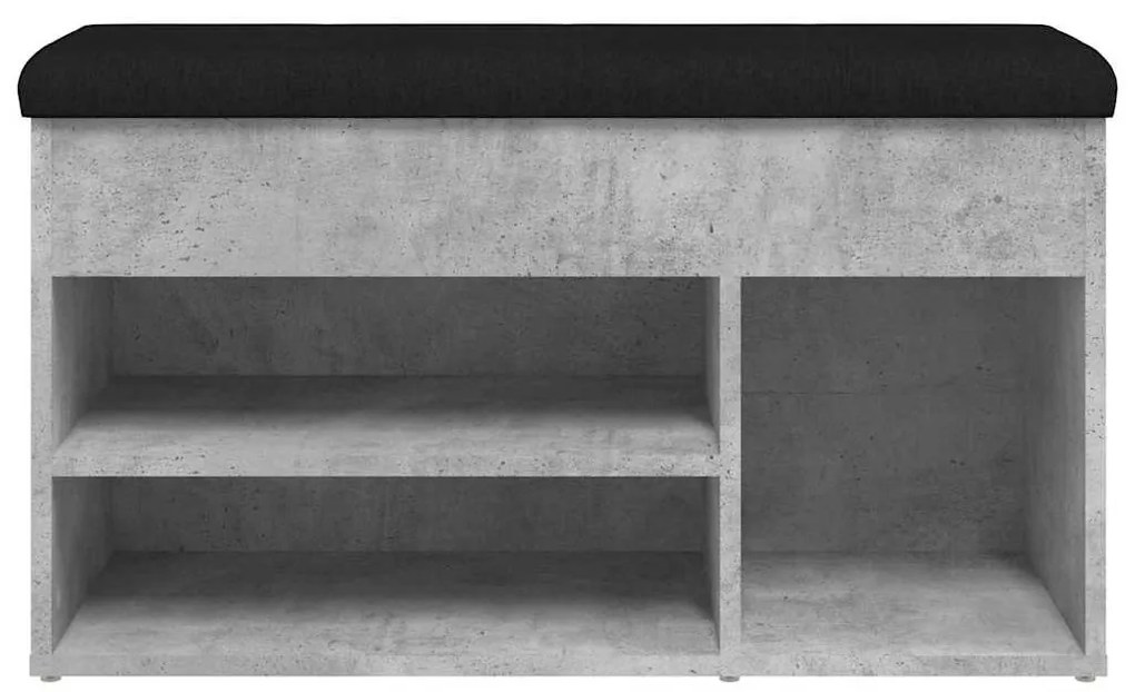 Banco sapateira 82x32x45,5cm derivados madeira cinzento cimento