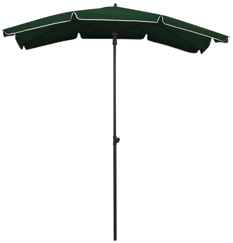 Guarda-sol de jardim com poste 200x130 cm verde