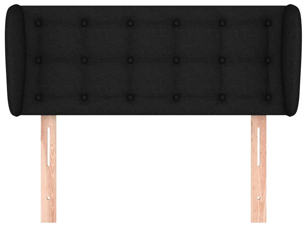 Cabeceira de cama c/ abas tecido 103x23x78/88 cm preto