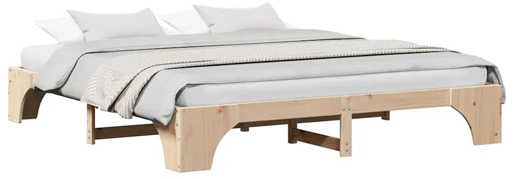 Cama de madeira de pinho 180x200 cm