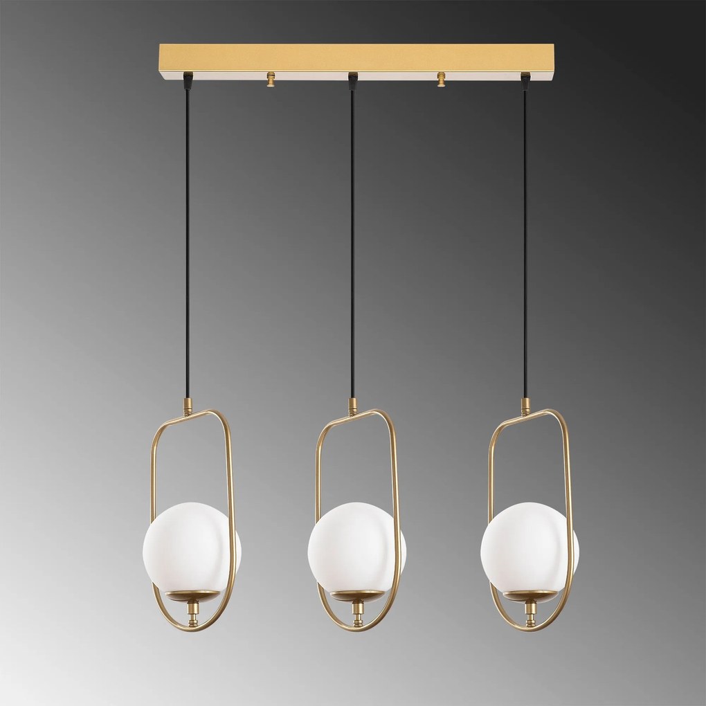 Candeeiro Chandelier Skew – Dourado – 80 cm x 15 cm