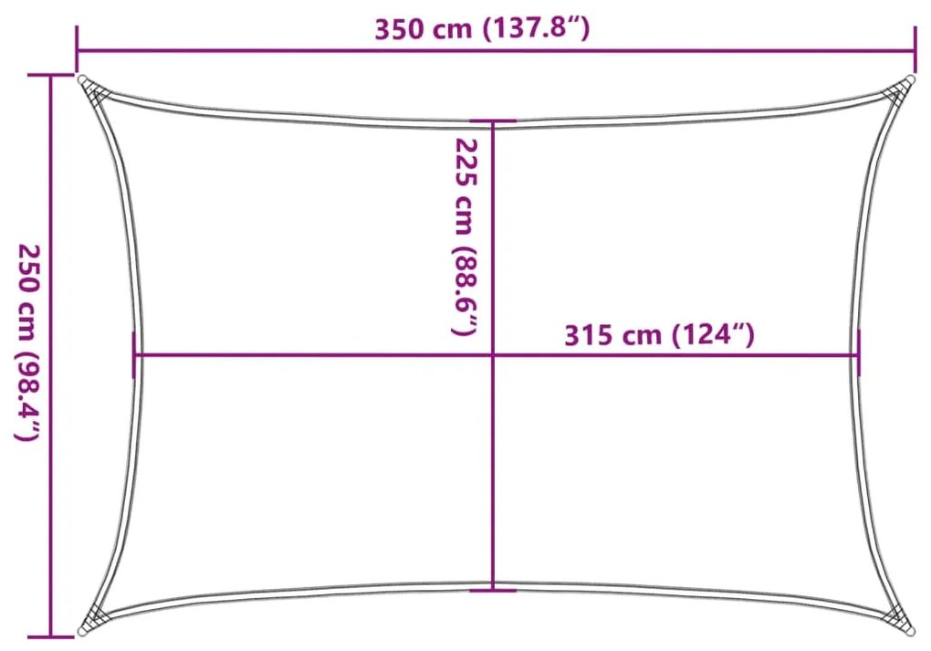 Para-sol estilo vela 160 g/m² 2,5x3,5 m PEAD preto