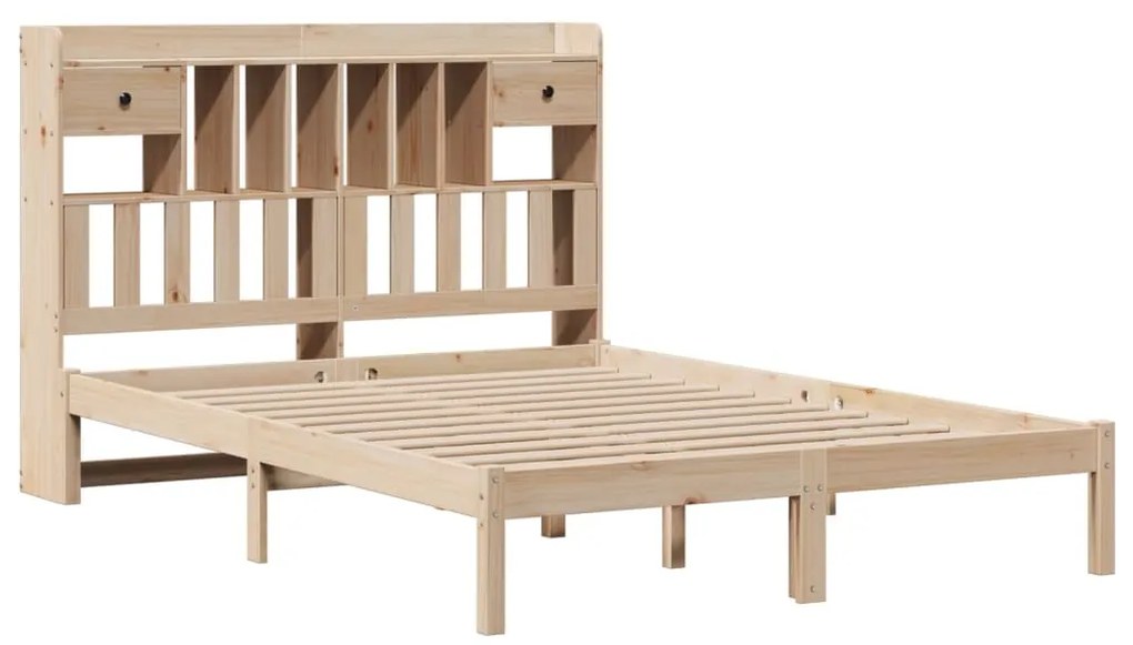 Cama com estante sem colchão 140x200 cm pinho maciço