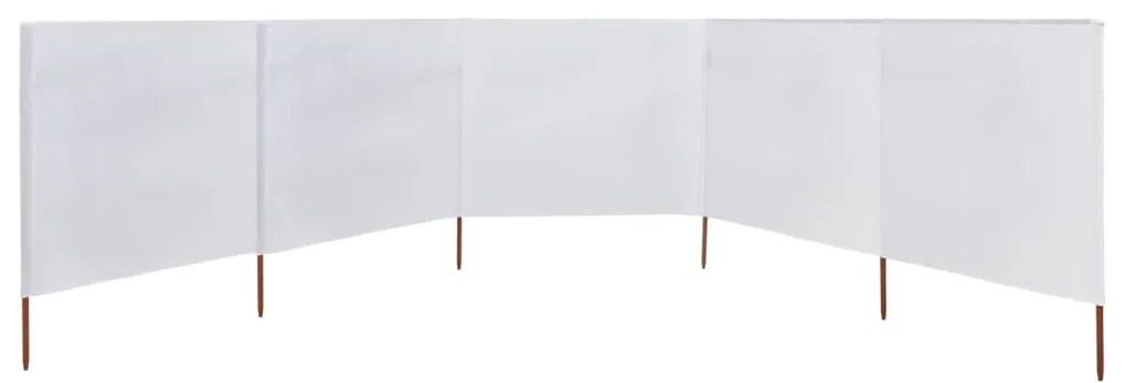 Para-vento com 5 painéis em tecido 600x80 cm cor areia branco