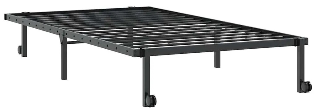 Estrutura de cama sem colchão Dobrável 107x203 cm aço preto
