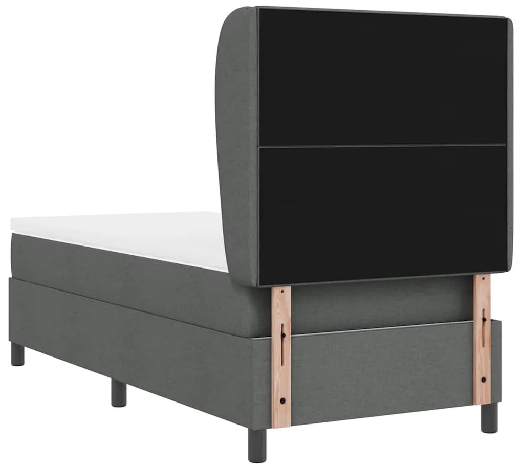 Cama Box com Colchão Cinza Escuro 90x200 cm
