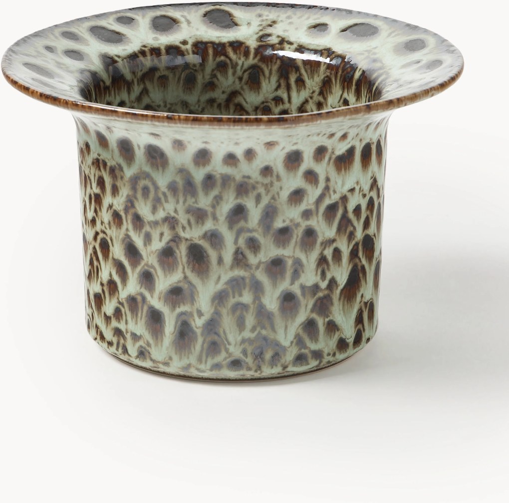 Vaso artesanal com esmalte reativo Balou, Alt 10 cm