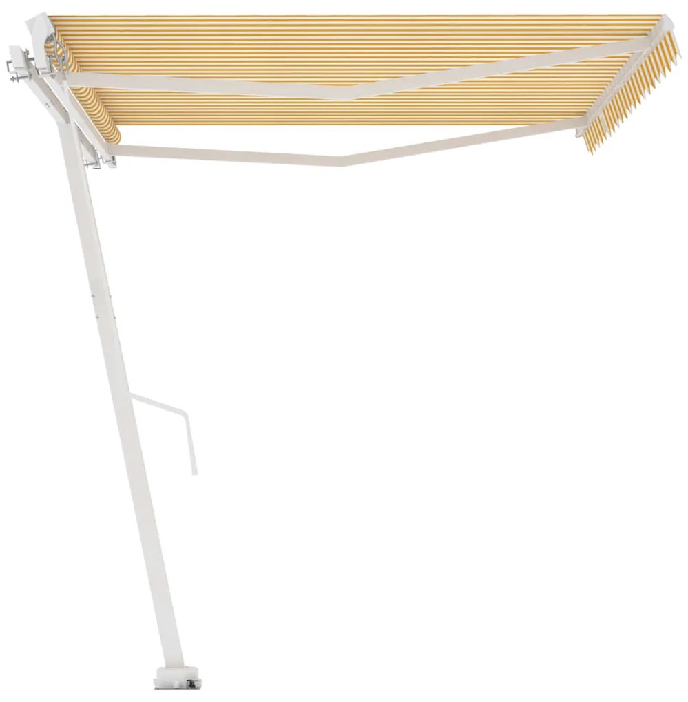 Toldo retrátil manual independente 450x300 cm amarelo e branco
