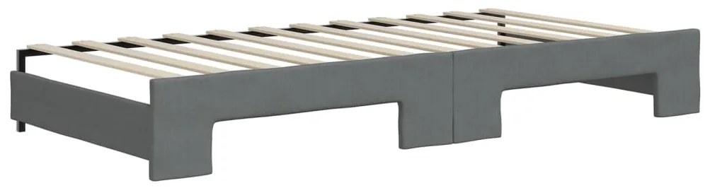 Sofá-cama c/ gavetão e gavetas 90x200 cm tecido cinzento-escuro