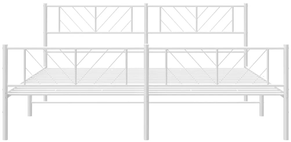 Estrutura de cama com cabeceira e pés 180x200 cm metal branco