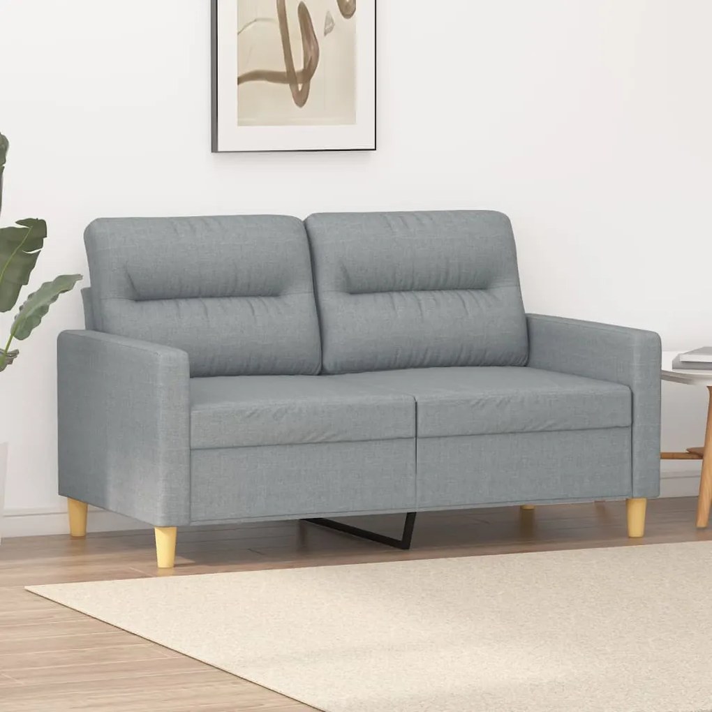 vidaXL Sofá de 2 lugares em tecido 120 cm cinzento-claro