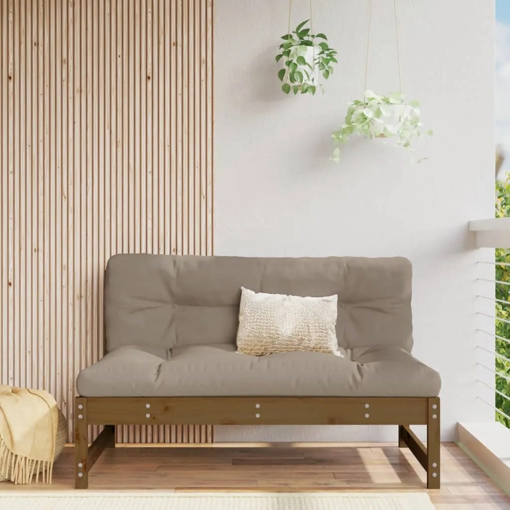vidaXL Sofá de centro 120x80 cm madeira de pinho maciça castanho-mel