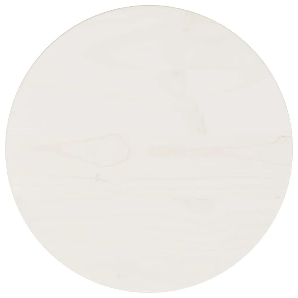 vidaXL Tampo de mesa pinho maciço Ø30x2,5 cm branco