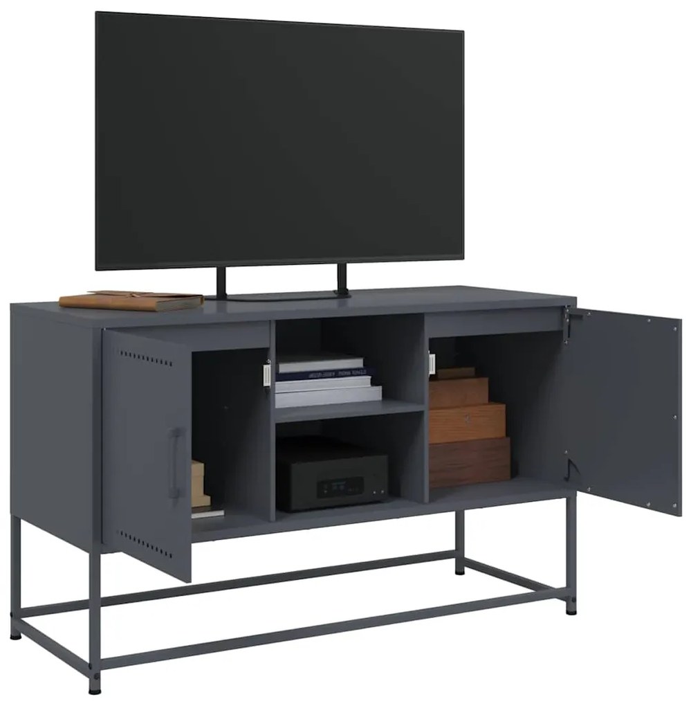 Móvel de TV 100,5x39x60,5 cm aço antracite
